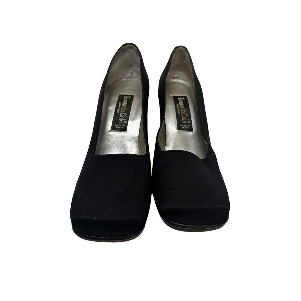 Kenneth Cole New York Y2K 90s ‘s Black Fabric Pumps Excellent Condition